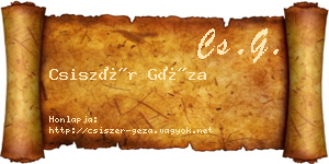 Csiszér Géza névjegykártya