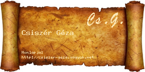 Csiszér Géza névjegykártya