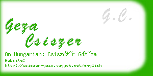 geza csiszer business card